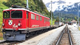 ★ 4K 🇨🇭 Samedan  Chur  Vereina  Samedan cab ride in a Ge 66 II 082020 Führerstandsmitfahrt [upl. by Sinegold]