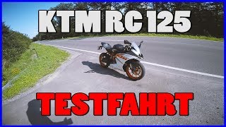 KTM RC 125 TEST  Walkaround  0100 Kmh  Sluty [upl. by Joiner]