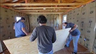 Reinforcing Floors With Plywood To Make A Shed Into A Tiny Home 2 [upl. by Dunson480]