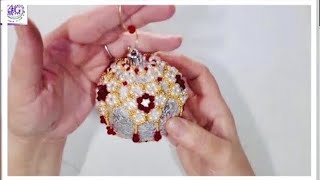 Beaded Christmas Ornament Tutorial  Free Bead Pattern  DIY Ornament [upl. by Atiuqet]