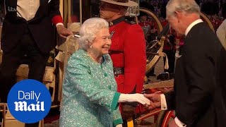 Queen Elizabeth II arrives at a celebration of 90th birthday  Daily Mail [upl. by Yoj]