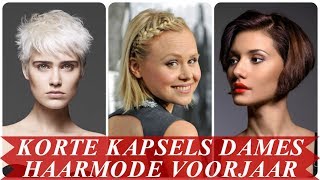 Moderne korte kapsels dames haarmode voorjaar 2018 [upl. by Ahseinod993]