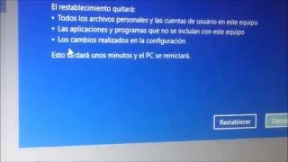 como restablecer windows 10  quotlimpiar completamente la unidad quot [upl. by Adnolat]