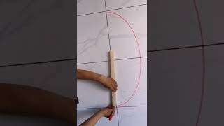 The process of drawing ovals on ceramic tiles [upl. by Nosiram]