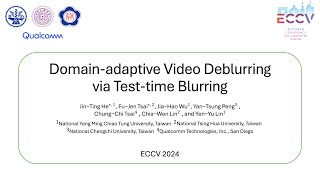 ECCV 2024 Domainadaptive Video Deblurring via Testtime Blurring [upl. by Berns]