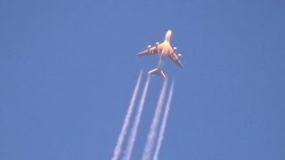 A380 KOREAN AIR Contrail Overflight into Sunset KE901 ICNCDG HL7622 [upl. by Illil]