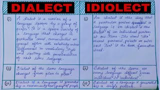 What is Dialect amp Idiolect  Difference between Dialect amp Idiolect 📚 English Literature with BIKRAM [upl. by Gerhardt]