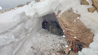 Caught in a snowstormShelter under the snowwinter campingasmr [upl. by Melentha]