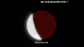 Eclipse Lunar Total Simulación  20 y 21 de Enero 2019 en Perú Horarios [upl. by Nedroj]