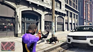 GTA 5  Franklin And Chops Five Star Cop Battle At Spines Bookshop GTA V Funny Moment [upl. by Galvin]