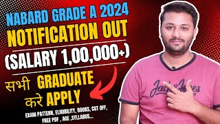 NABARD Grade A Notification 2024 Out  For Any Graduate  Salary 100000  Exam Pattern  books [upl. by Elokcin]