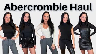 Abercrombie Haul  Holiday Outfits  Leather Jeans amp Dresses  Skirts  More [upl. by Kellie374]