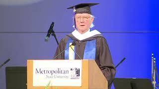 Commencement speaker Don Shelby addresses graduating class at Metropolitan State University [upl. by Ees892]