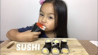 Emma Eats SUSHI  MUKBANG  Eating Sounds  Ne let’s eat [upl. by Garbe]