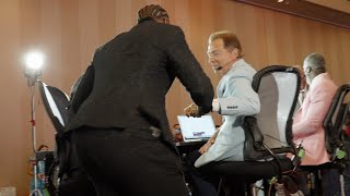 Jalen Milroe interrupts Nick Saban on SEC Network during SEC Media Days [upl. by Teodoro]