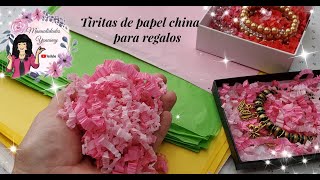 PAPEL CHINA EN TIRITAS PARA ADORNAR CAJAS O BOLSAS DE REGALO🎁 [upl. by Harli]