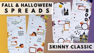 PLAN WITH ME  FALL amp HALLOWEEN SKINNY CLASSIC SPREADS  PLANYTHING amp HAPPY PLANNER [upl. by Roxy]