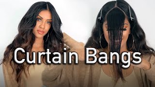 DIY Curtain Bangs How to Cut and Style Like a Pro  AribaPervaiz  HAIR TUTORIAL [upl. by Niddala]