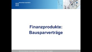 Bausparverträge [upl. by Arrehs]