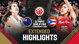 New Zealand 🇳🇿 v Puerto Rico 🇵🇷  Extended Highlights  FIBA Womens OQT 2024 [upl. by Eniwtna]