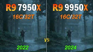 Ryzen 9 9950X vs Ryzen 9 7950X  How Much Performance Difference [upl. by Aissatsan]