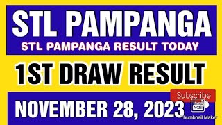 STL PAMPANGA RESULT TODAY 1ST DRAW NOVEMBER 28 2023 11AM [upl. by Oinoitna]