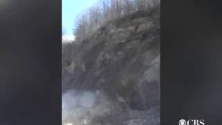 Rockslide shuts down WV traffic  caught on tape [upl. by Denice]