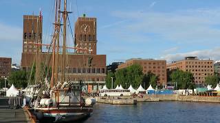 City Hall and Akershus Castle and Fortress  Oslo Norway [upl. by Ssalguod]