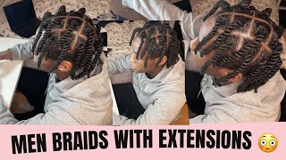 MEN BRAIDS WITH EXTENSIONTWIST [upl. by Ecirtak]