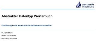 EIG Abstrakter Datentyp Wörterbuch [upl. by Fredra]