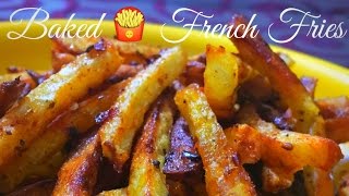 Baked French Fries RecipeNo Oil Oven Fries  How to Make Oven Baked Fries [upl. by Sotnas]