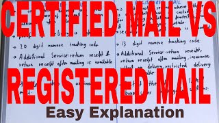 Certified Mail vs Registered MailDifference between certified and registered mail [upl. by Knitter]