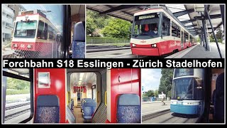 INSIDE SWISS TRAIN  Mit der Forchbahn S18 vom Esslingen nach Zürich Stadelhofen Schweiz 2022 [upl. by Nnaharas]