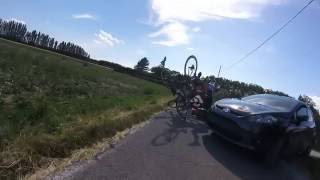 Viral Video UK Cyclist pile up crash on country road [upl. by Fantasia851]