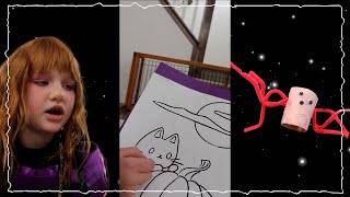 HALLOWEEN SCHOOL CRAFTS 🕷️🕸️ Adley shows the vlog how to make the projects she made at school [upl. by Yrhcaz]