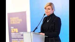 Kolinda Grabar Kitarović on the conference United for Justice Bucha – The Hague [upl. by Acimehs202]