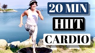 20 MIN REBOUNDER HIIT CARDIO WORKOUT  INDOOR TRAMPOLINE WORKOUT [upl. by Aibar]