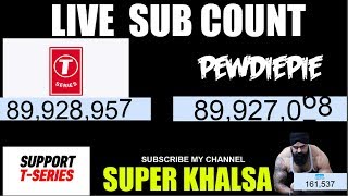 TSeries Crossed PewDiePie in live sub count [upl. by Haiasi855]