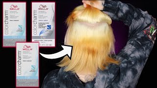 HOW TO GET RID OF YELLOW HAIR WITH TONER  WELLA T18 TUTORIAL [upl. by Akela]