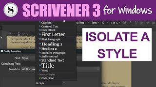 Scrivener 3 for Windows Selecting Everything in a Style [upl. by Urbani]