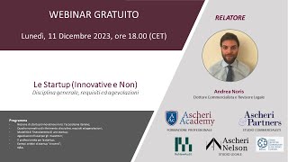 Webinar Le Startup Innovative e Non [upl. by Aretahs]