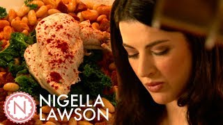 Nigella Lawsons Chicken With Chorizo and Cannellini Beans  Nigella Bites [upl. by Lefty]