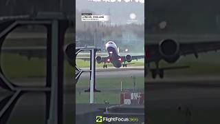 Plane Aborts Landing at Last Minute in High Winds [upl. by Laeynad349]