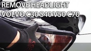 How to remove headlights in Volvo C30 S40 V50 C70 light bulb change [upl. by Branham6]