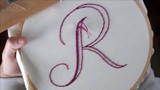 How to Embroidered Letters Using a Back and Brick Stitch [upl. by Zinnes]