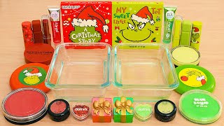 How the Grinch Stole Christmas Slime ASMR  Mixing Makeup Eyeshadow Into Satisfying Slime [upl. by Bigg348]