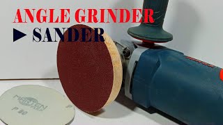 How to Convert Angle Grinder to sander  How to Make Wooden Disc Sander For Angle Grinder [upl. by Yzmar283]