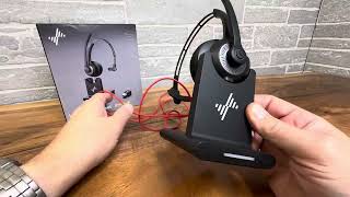 JIAMQISHI Bluetooth Headset Wireless Headset with Noise Cancelling Microphone Review [upl. by Malissa660]