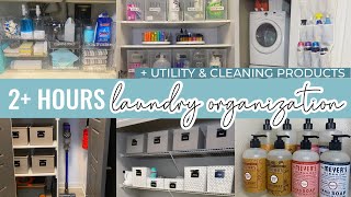 2 HOURS LAUNDRY ROOM amp CLEANING PRODUCT ORGANIZATION amp DECLUTTER  Laundry Organizing Marathon [upl. by Hakilam]