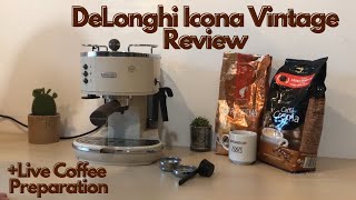 DeLonghi Icona Vintage Review ECOV 311BG Vintage Coffee amp Espresso Machine Live Coffee Preparation [upl. by Heiskell]